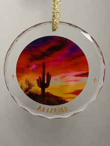 ARIZONA DUSK CRYSTAL DISK ORNAMENT