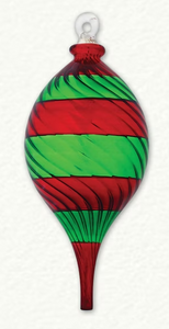 SC-022 SHINY CUTES FULL SIZE RED & GREEN FINIAL ORNAMENT
