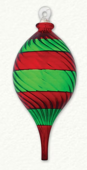 SC-022 SHINY CUTES FULL SIZE RED & GREEN FINIAL ORNAMENT