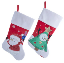 Load image into Gallery viewer, VELVET SANTA OR SNOWMAN STOCKING
