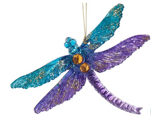 Load image into Gallery viewer, TEAL &amp; PURPLE BUTTERFLY OR DRAGONFLY ORNAMENT
