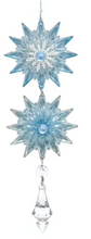 Load image into Gallery viewer, BLUE &amp; PLATINUM STAR WITH CLEAR DANGLE ORNAMENT
