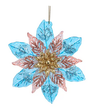 Load image into Gallery viewer, TEAL &amp; ROSE FLOWER ORNAMENT
