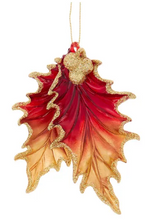 Load image into Gallery viewer, RED &amp; GOLD LEAF ORNAMENT
