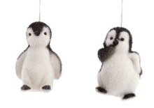 Load image into Gallery viewer, FLOCKED PENGUIN ORNAMENT
