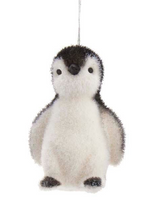 Load image into Gallery viewer, FLOCKED PENGUIN ORNAMENT
