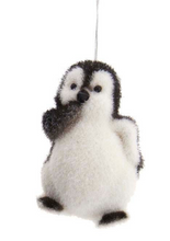 Load image into Gallery viewer, FLOCKED PENGUIN ORNAMENT
