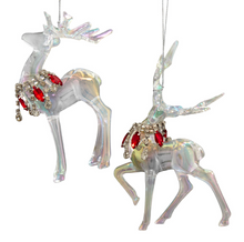 Load image into Gallery viewer, DEER WITH RED &amp; CLEAR GEMS NECKLACE ORNAMENT
