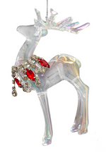 Load image into Gallery viewer, DEER WITH RED &amp; CLEAR GEMS NECKLACE ORNAMENT
