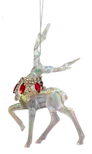 Load image into Gallery viewer, DEER WITH RED &amp; CLEAR GEMS NECKLACE ORNAMENT

