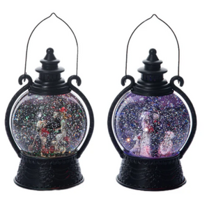 SWIRL GLITTER SKELETON WATER GLOBE