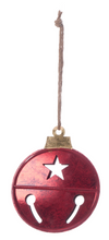 Load image into Gallery viewer, MEDIUM METAL METALLIC FLAT STAR BELL HANGING
