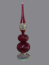 Load image into Gallery viewer, RED SWIRL TREE TOPPER - GOLD ETCHED
