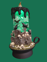 Load image into Gallery viewer, SWRIL GLITTER LIGHTED SPINNING HALLOWEEN WATER CANDLE
