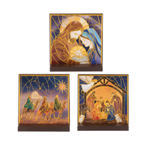 Load image into Gallery viewer, MOSAIC NATIVITY ART BLOCK WITH REMOVABLE BASE
