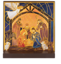 Load image into Gallery viewer, MOSAIC NATIVITY ART BLOCK WITH REMOVABLE BASE
