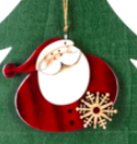 WOODEN SANTA ORNAMENT