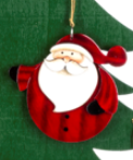 Load image into Gallery viewer, WOODEN SANTA ORNAMENT
