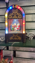 Load and play video in Gallery viewer, LIGHTED SWIRL JUKE BOX SANTA AND BAND
