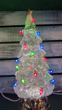 Load and play video in Gallery viewer, LIGHTED SWIRL TREE WITH LIGHTED BULBS &amp; SILVER BASE
