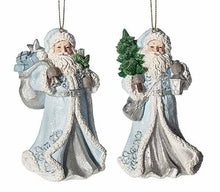 Load image into Gallery viewer, ICE BLUE SANTA ORNAMENT
