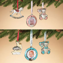 Load image into Gallery viewer, SILVER PLATED BABY&#39;S FIRST CHRISTMAS ORNAMENTS
