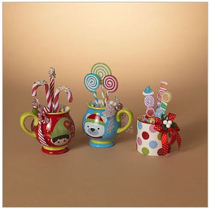 HOLIDAY CANDY PICK IN CERAMIC CUP