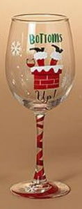 HOLIDAY WINE GLASS WITH SAYING