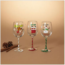 Load image into Gallery viewer, HOLIDAY WINE GLASS WITH SAYING
