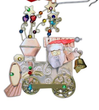 SANTA EXPRESS COPPER ORNAMENT