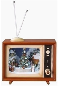 MUSICAL LED TV WITH PEOPLE ON SLEDS