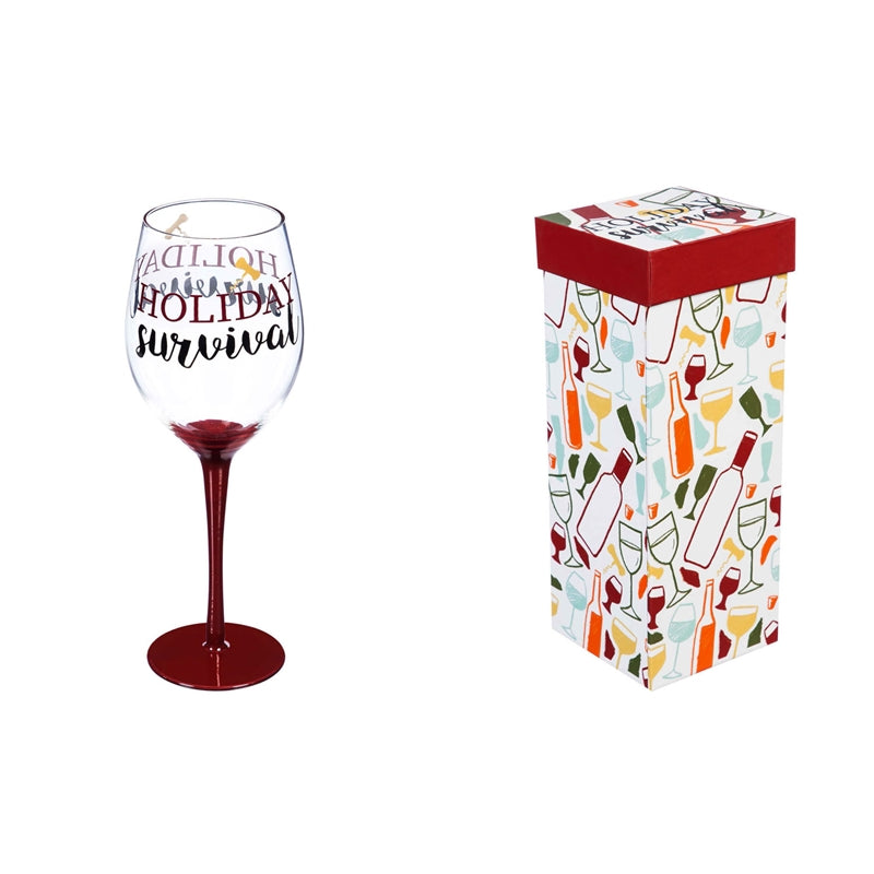 HOLIDAY SURVIVAL WINE GLASS
