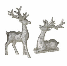 Load image into Gallery viewer, SILVER GLITTER DEER ORNAMENT
