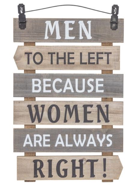 MEN LEFT - WOMEN RIGHT SIGN