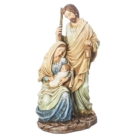 HOLY FAMILY WITH PATTERN SOFT BLUE AND IVORY
