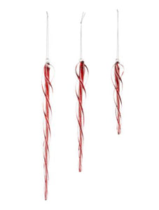 GLASS ICICLE ORNAMENT - SET OF 3