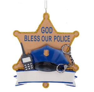 "GOD BLESS OUR POLICE" ORNAMENT