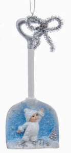 WHITE & SILVER SNOWBABIES SHOVEL - ONE BABY