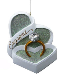 "ENGAGED" RING ORNAMENT