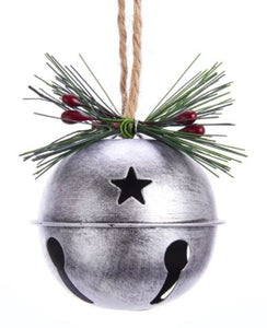SILVER METAL BELL ORNAMENT