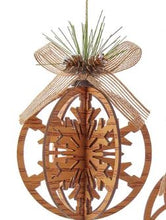 Load image into Gallery viewer, WOODEN CUT-OUT 3-D BALL ORNAMENT
