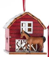Load image into Gallery viewer, LASER-CUT BARN WITH ANIMAL ORNAMENT

