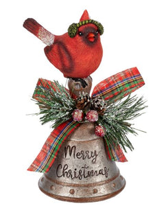 FEATHERED FESTIVE FRIENDS ON BELL FIGURE