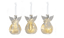 Load image into Gallery viewer, LED GLASS ANGEL PINE CONE DESIGN ORNAMENT
