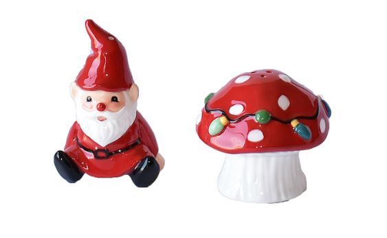 GNOME WITH MUSHROOM SALT & PEPPER SET