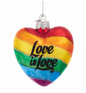 GLASS "LOVE IS LOVE" ORNAMENT