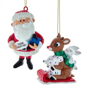 SANTA OR RUDOLPH WITH MISFIT TOYS ORNAMENT