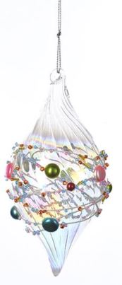 BEADED GLASS FINIAL ORNAMENT
