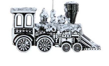 Load image into Gallery viewer, BLACK &amp; WHITE TRAIN WITH GLITTER ORNAMENT
