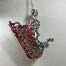 Load image into Gallery viewer, REGAL RED &amp; PLATINUM SLEIGH ORNAMENT
